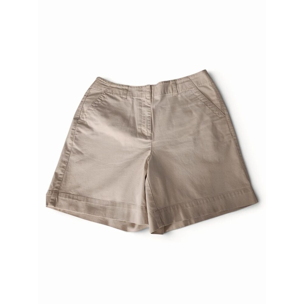 Talbots Classic Khaki Bermuda Shorts Relaxed Fit Cotton Blend Size 10P